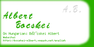 albert bocskei business card